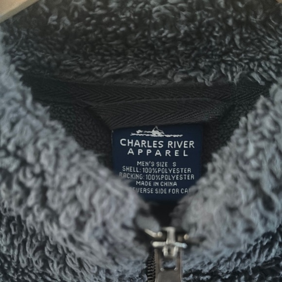 Charles River Apparel Charcoal Gray Fleece Sweater sz Small - Picture 5 of 9
